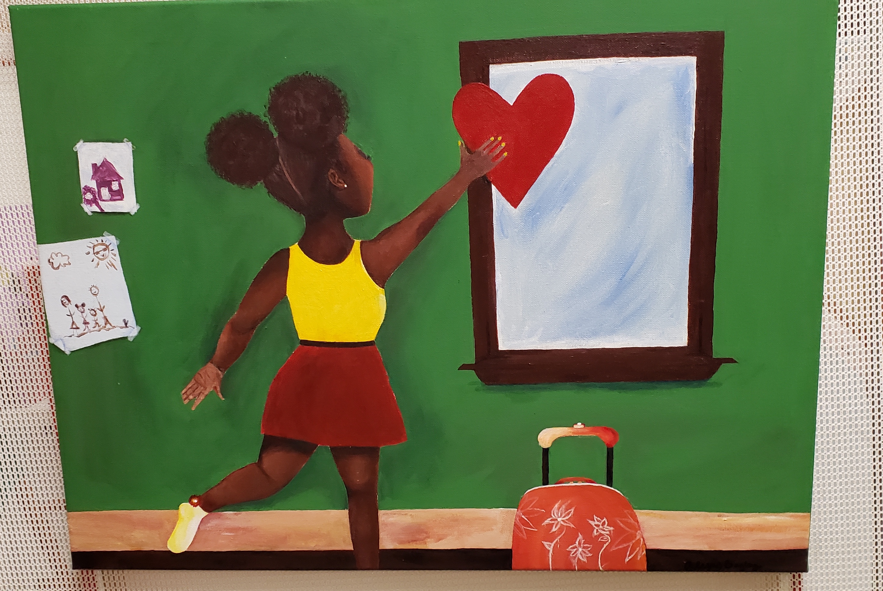 Girl with a heart painting by Alexis Bagley